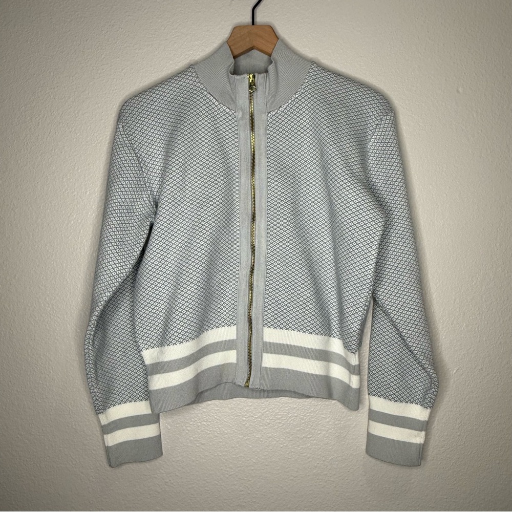 Varley Oregon Knit Sweater Jacket Light Grey Textured Zip- Up, size XS - Picture 5 of 9